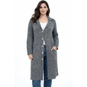 Vtg Victoria's Secret Moda International Italian Mohair Cardigan Sweater Small